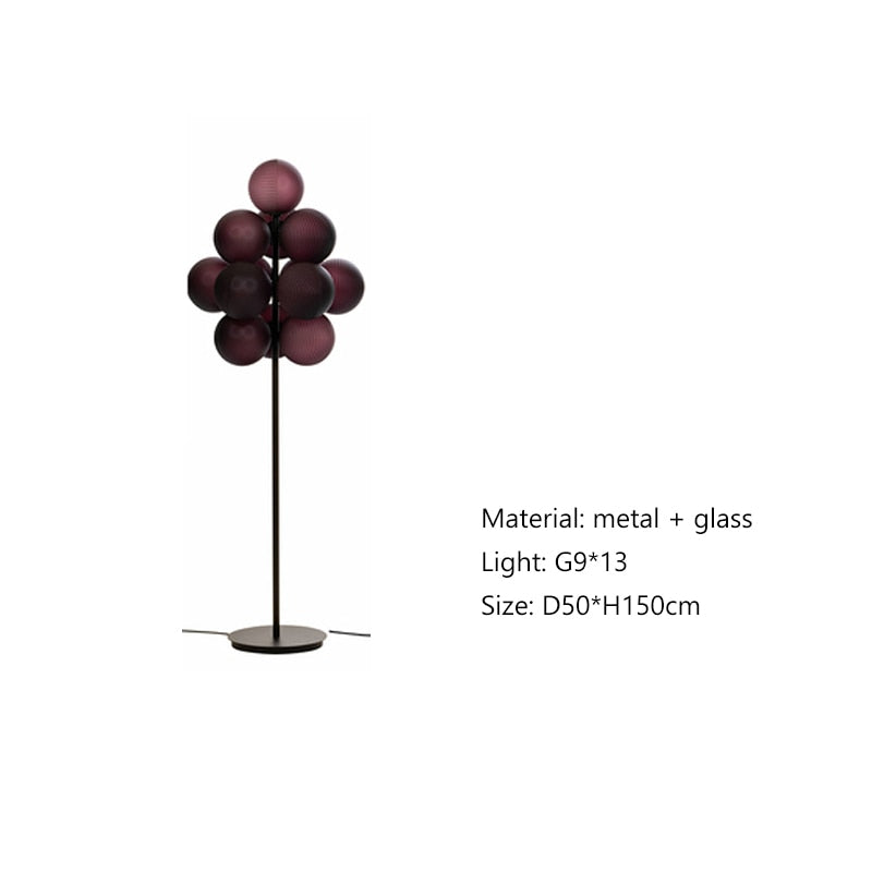 BubbleGlass Shade Led Grape Floor Lamp
