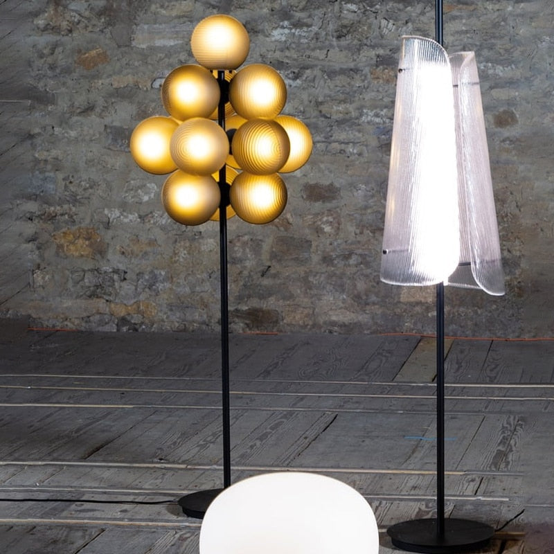 BubbleGlass Shade Led Grape Floor Lamp