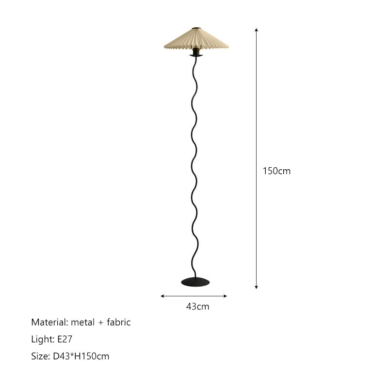 Pleated Fabric Led Floor Lamp