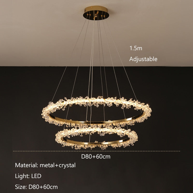 Ring Luxury Crystal Led Chandelier