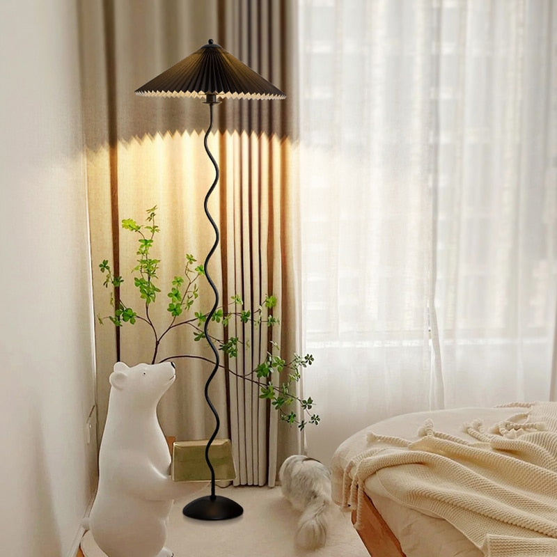 Pleated Fabric Led Floor Lamp