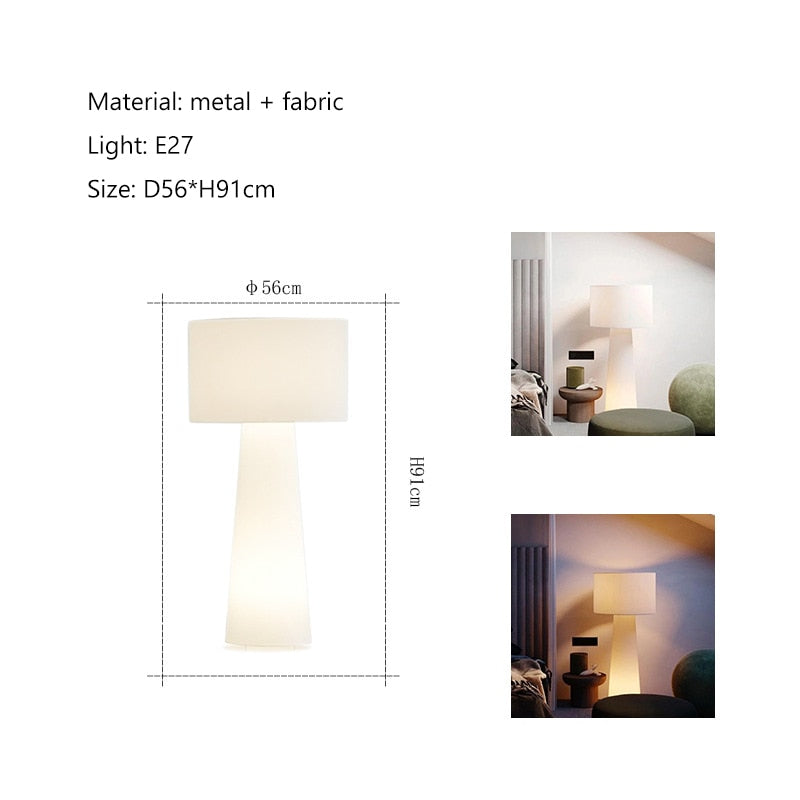 Lámpara de pie LED de tela estilo crema