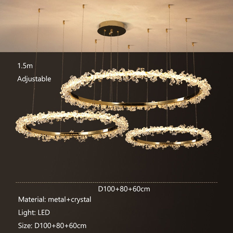 Ring Luxury Crystal Led Chandelier