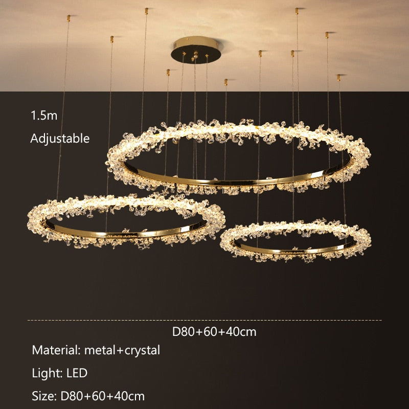 Ring Luxury Crystal Led Chandelier