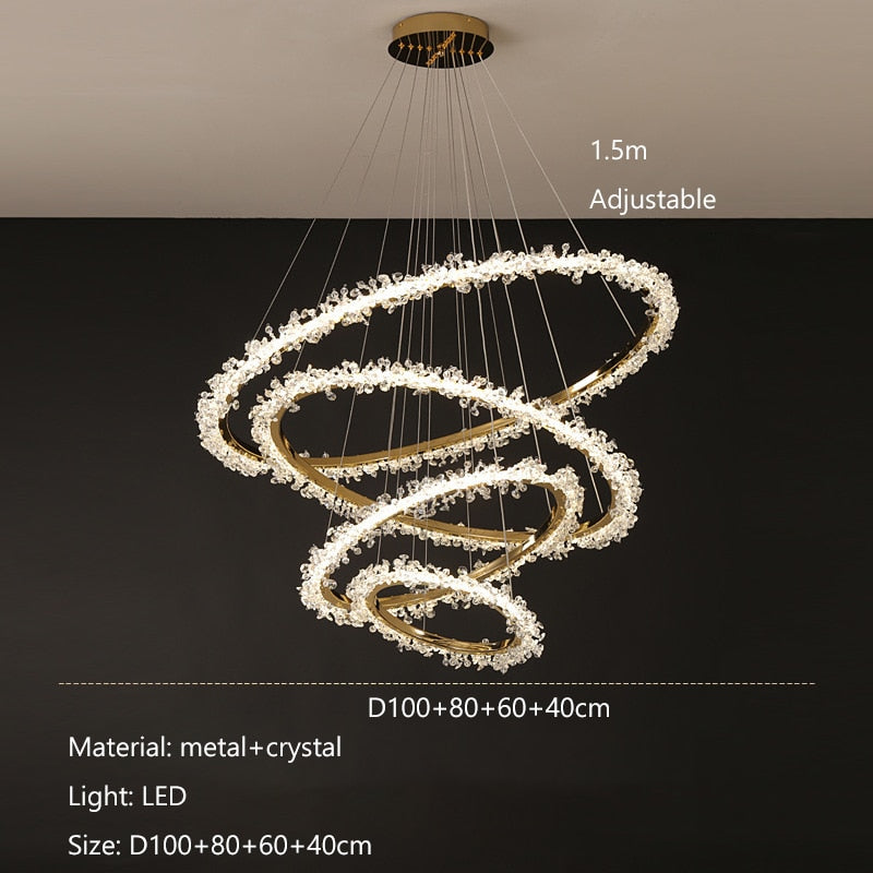 Ring Luxury Crystal Led Chandelier