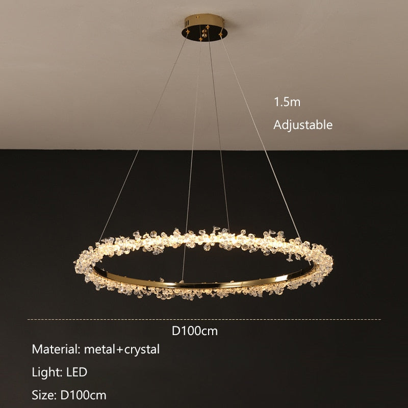 Ring Luxury Crystal Led Chandelier