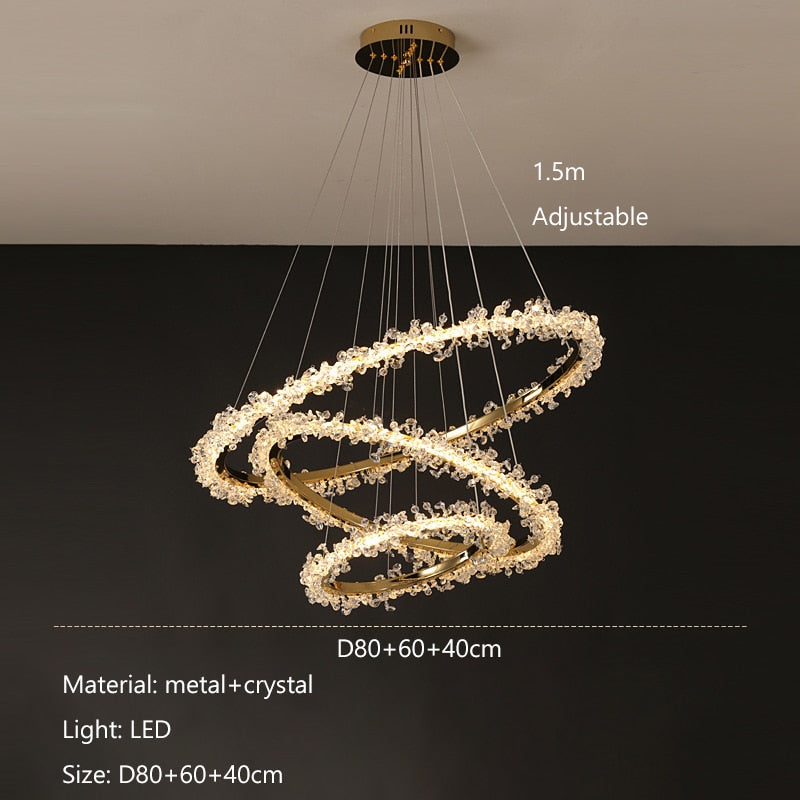 Ring Luxury Crystal Led Chandelier